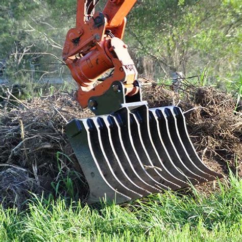 lawn rake for mini digger|excavator root rake attachment.